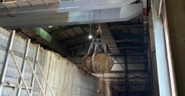 Steelpaint corrosion protection system applied to overhead crane inside a German biomethane composting hall