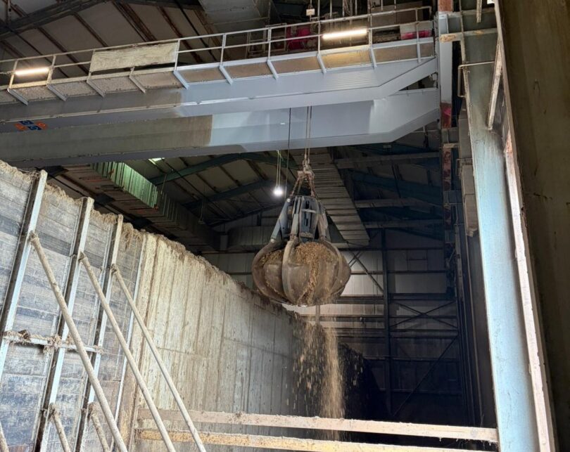 Steelpaint corrosion protection system applied to overhead crane inside a German biomethane composting hall