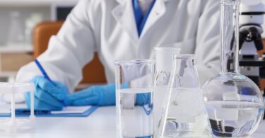 Laboratory glassware used for water treatment material research