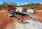 Flow Water Services pumping infrastructure operating at a remote water site in Western Australia