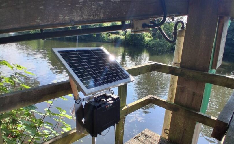 Portable ESNET water quality monitor installed beside the River Medway