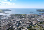 Aerial view of Plymouth Sound and the Devon coastline