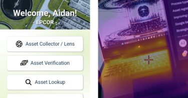 MentorAPM asset management interface alongside FLIR thermal inspection imaging
