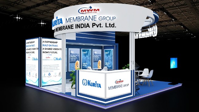 Kurita Membrane India exhibition booth for SEMICON India 2026