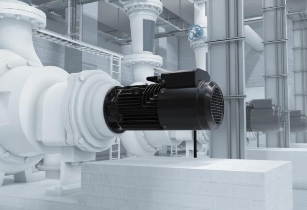 ABB integrated variable-speed motor installed on a water pumping system