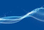 Abstract blue digital wave representing advanced water technology