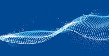 Abstract blue digital wave representing advanced water technology