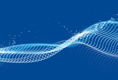 Abstract blue digital wave representing advanced water technology