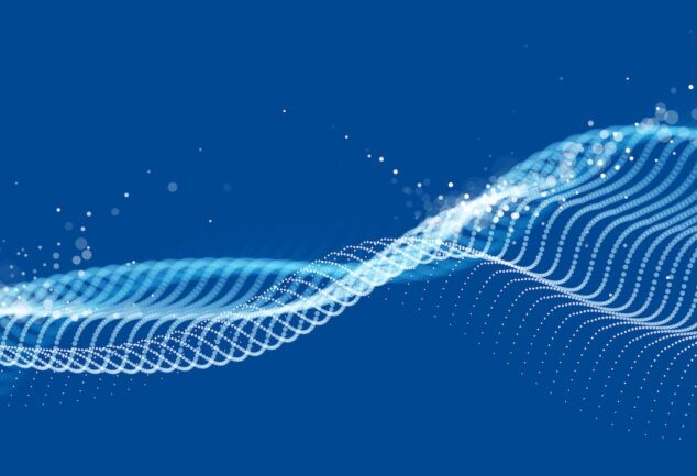 Abstract blue digital wave representing advanced water technology