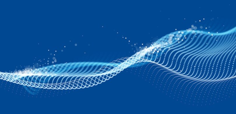 Abstract blue digital wave representing advanced water technology