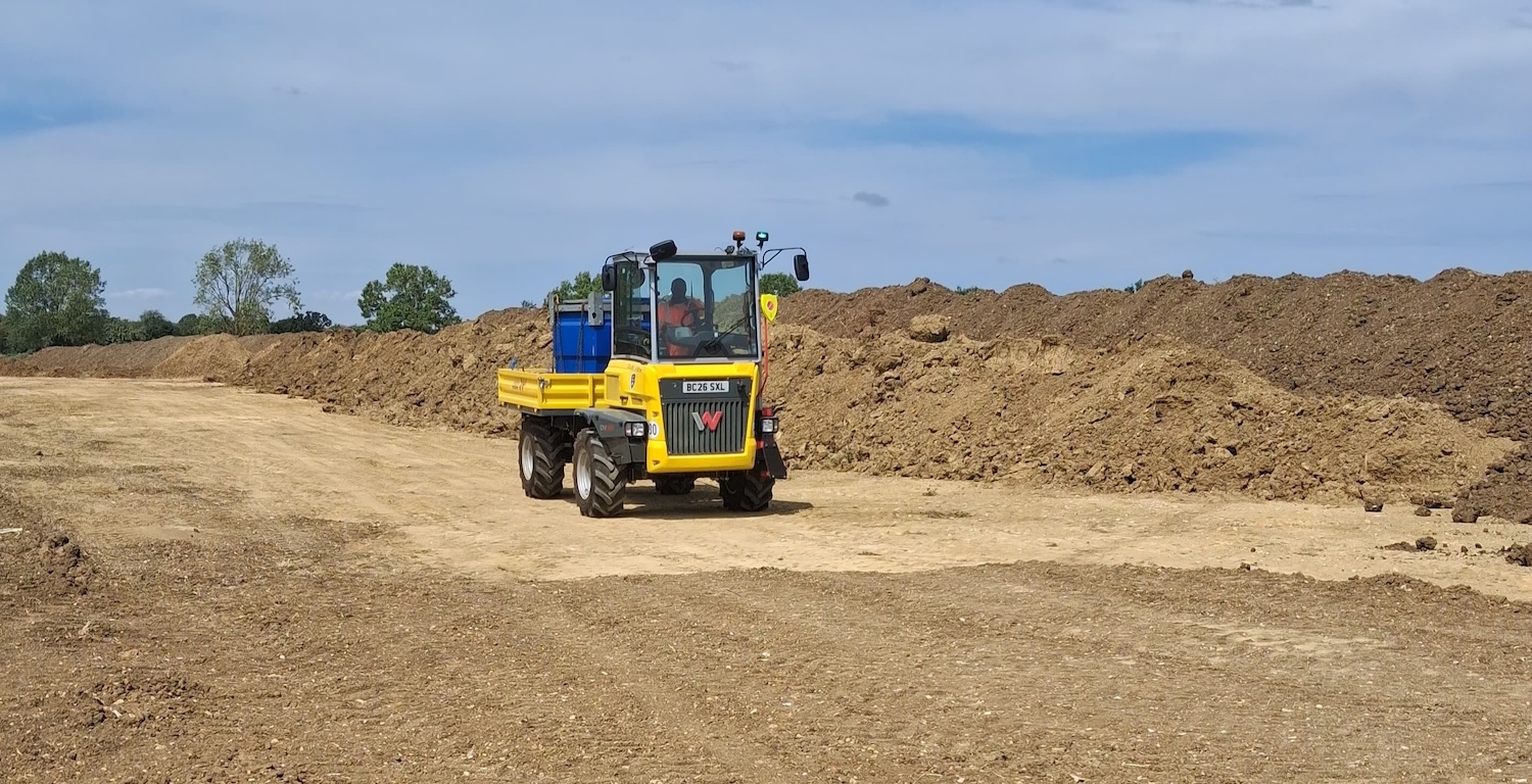 Wacker Neuson off-road dumper at the Alconbury Weald pipeline site