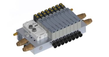 Emerson AVENTICS XV05 pneumatic valve system with multiple valve modules