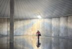 New covered slurry storage tank following a slurry storage upgrade at a Yorkshire pig farm