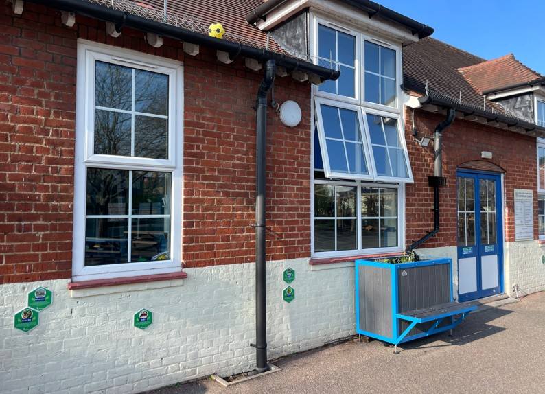 SuDS rainwater planters installed at a school in Merton, London