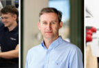 CSignum engineers Hamish McAllister and Kyle Watson with CEO John Nicholls