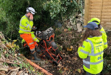 South West Water and Glanville Environmental teams investigating a drainage misconnection