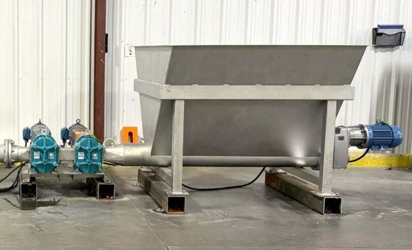 B&ouml;rger pump and macerating system used to process food waste for composting