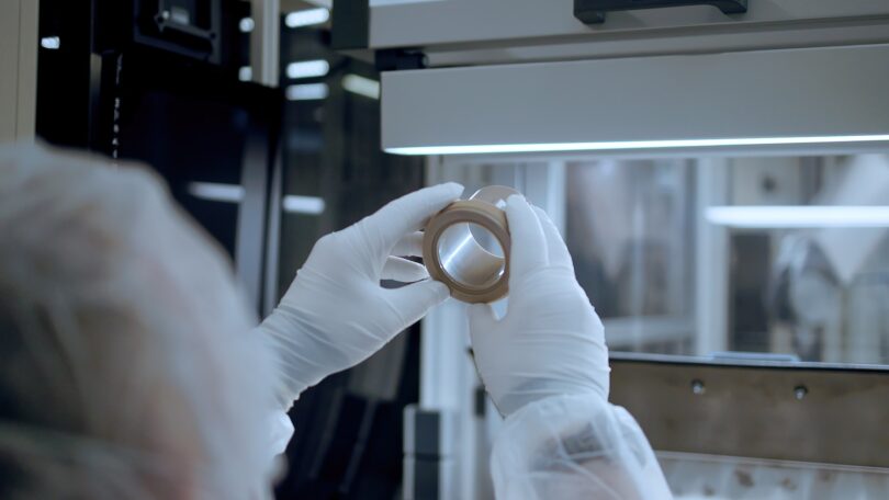 GF technician inspecting a SYGEF Ultra high-purity piping component