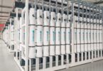 Rows of Nanostone ceramic ultrafiltration membrane modules installed in a water treatment system