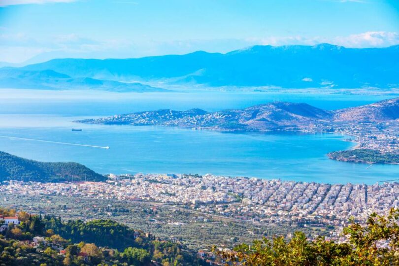 Panoramic view of Volos and the Pagasetic Gulf in Greece, where Aganova will inspect a wastewater pipeline
