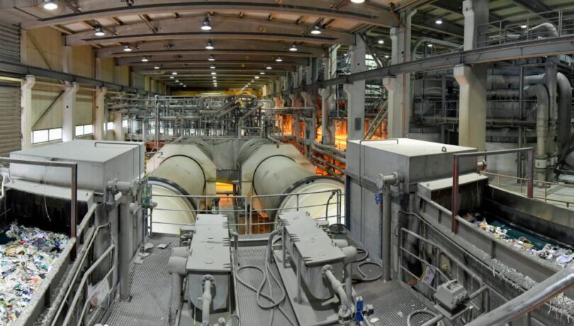Industrial equipment at UPM Nordland Papier paper mill in D&ouml;rpen, Germany