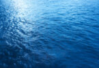 Close-up, low-angle view of a blue sea wave, used as a summer background image.